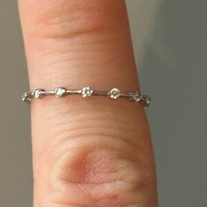 White Gold petite diamond ring size 7